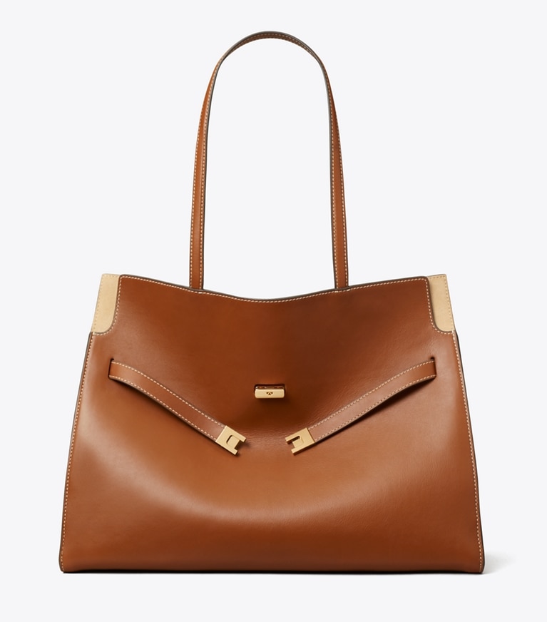 Tory Burch designer cabas Cabas Lee Radziwill in Aged Tan front