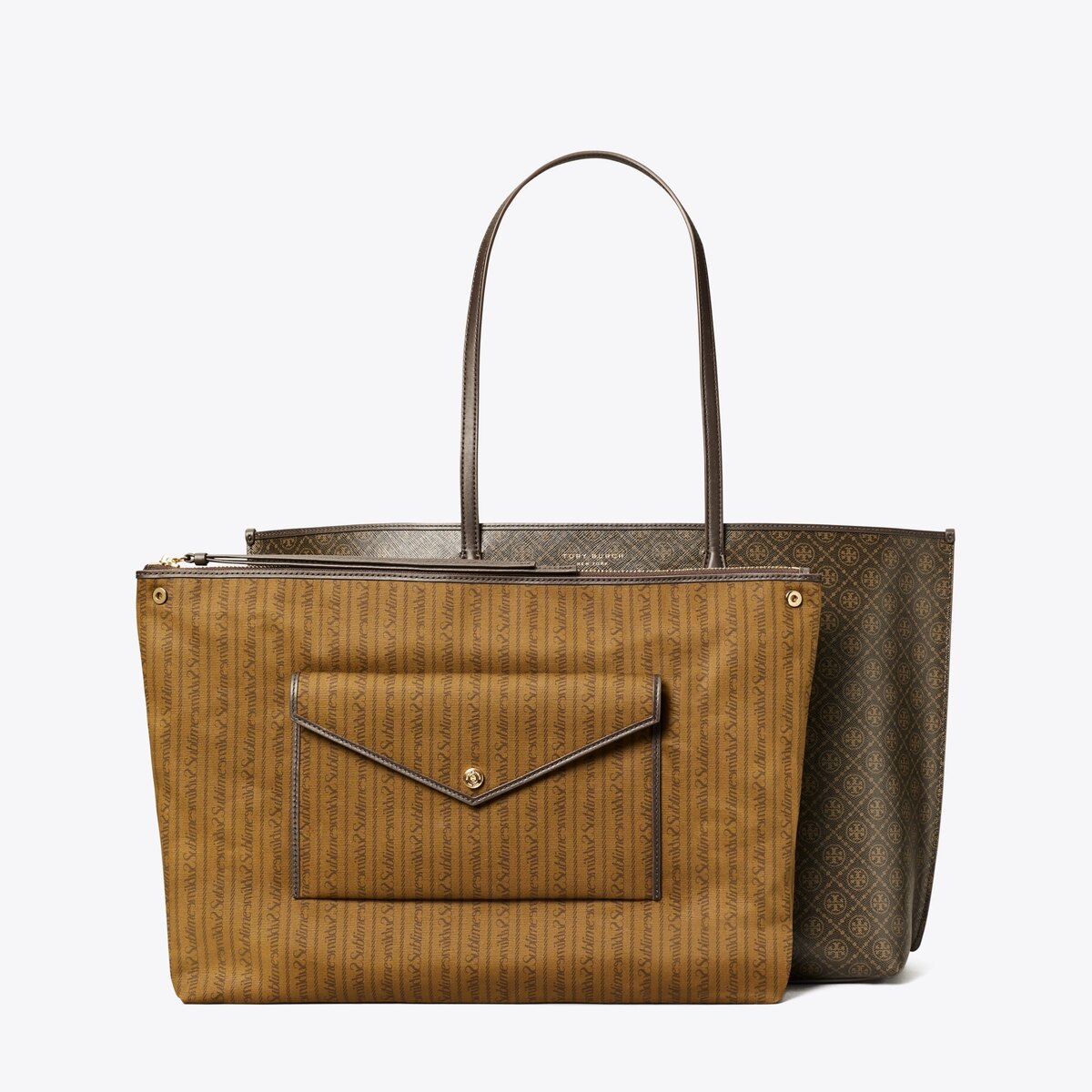 Sac Shopping Toile Noire Zippé Avec Rabat Et Boucle Pression - Sans Marque, Style Sac De Jour