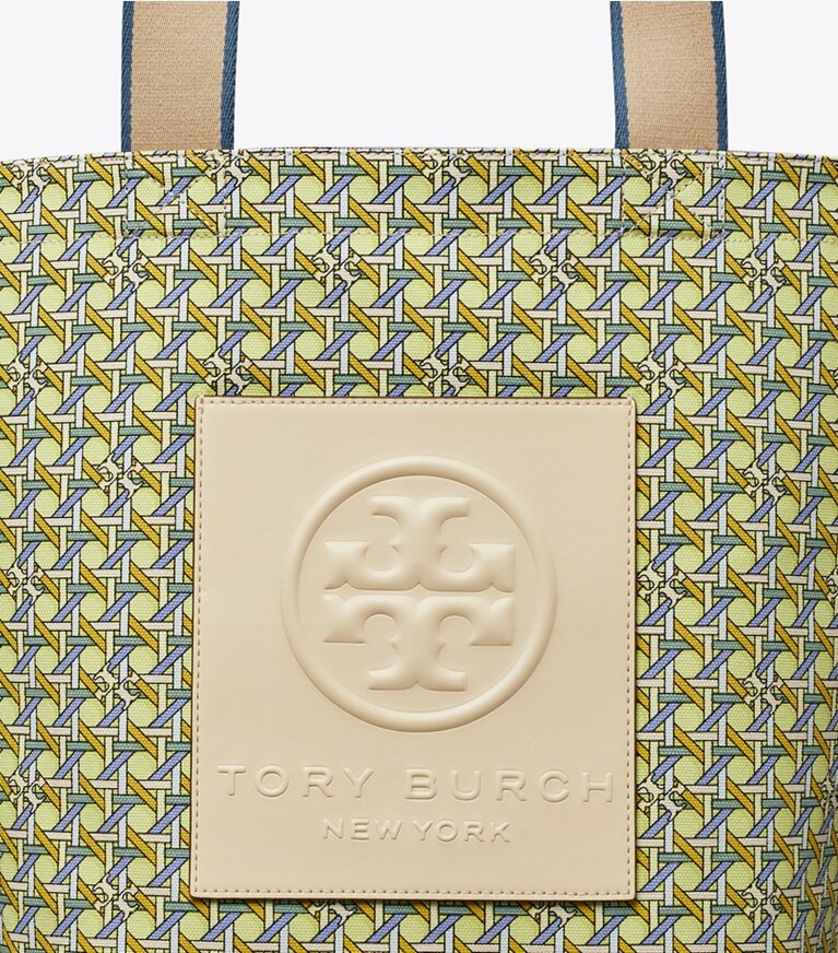 Tory Burch designer cabas Cabas réversible Ella dans ACID LEMON BASKET-WEAVE détails