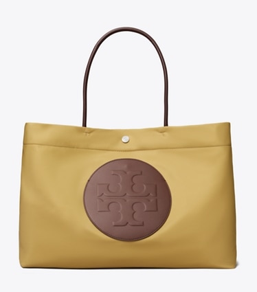 Tory Burch designer cabas Cabas réversible Ella Twist dans Wheat de face