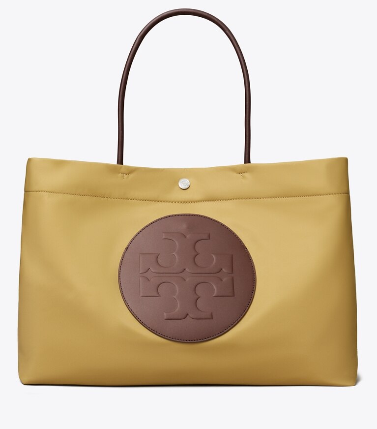 Tory Burch designer cabas Cabas réversible Ella Twist dans Wheat de face