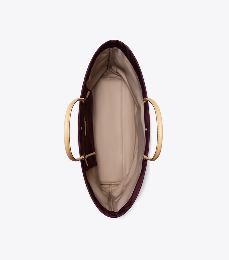 Tory Burch designer cabas Cabas réversible Ella Twist dans Dark Carmine vue du dessus