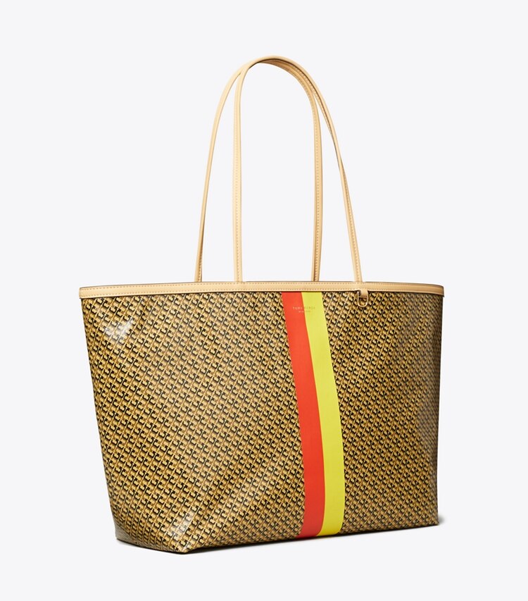 Tory Burch designer cabas Cabas Racer in Tan Printed angle