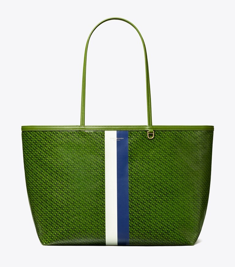 Tory Burch designer cabas Cabas Racer in Green Printed front
