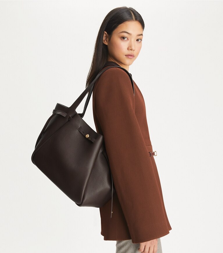 Tory Burch designer cabas Cabas Romy in Deep Brown angle