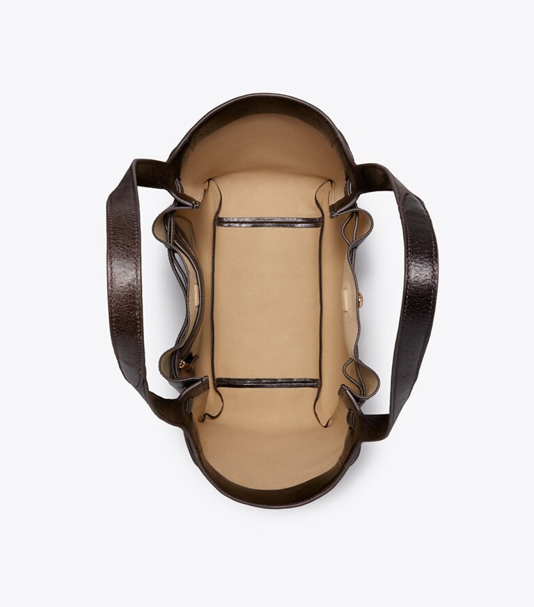 Tory Burch designer cabas Cabas Romy effet vieilli in Dark Brown dessus