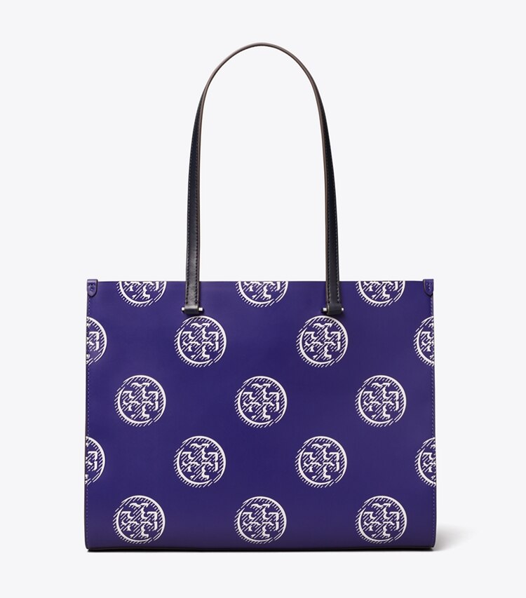 Tory Burch designer cabas Cabas T Monogram à contraste gaufré dans Ballpoint Blue de face