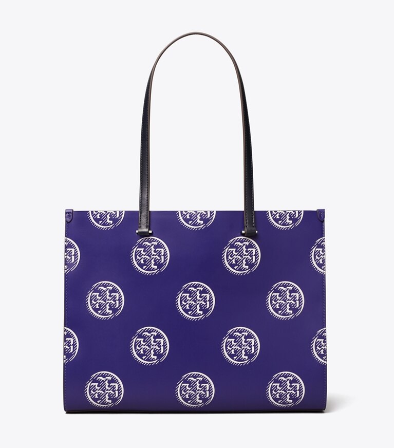 Tory Burch designer cabas Cabas T Monogram à contraste gaufré dans Ballpoint Blue de face