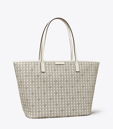 Tory Burch designer cabas Cabas zippé Ever Ready in NEW IVORY angle