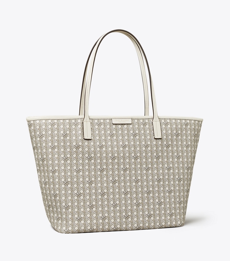Tory Burch designer cabas Cabas zippé Ever Ready in NEW IVORY angle