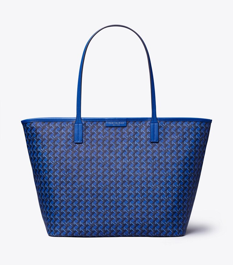 Tory Burch designer cabas Cabas zippé Ever Ready in Mediterranean Blue angle