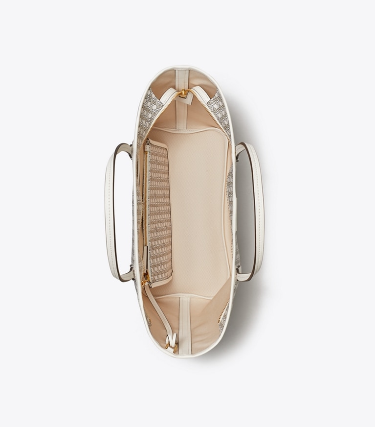 Tory Burch designer cabas Cabas zippé Ever Ready in NEW IVORY angle