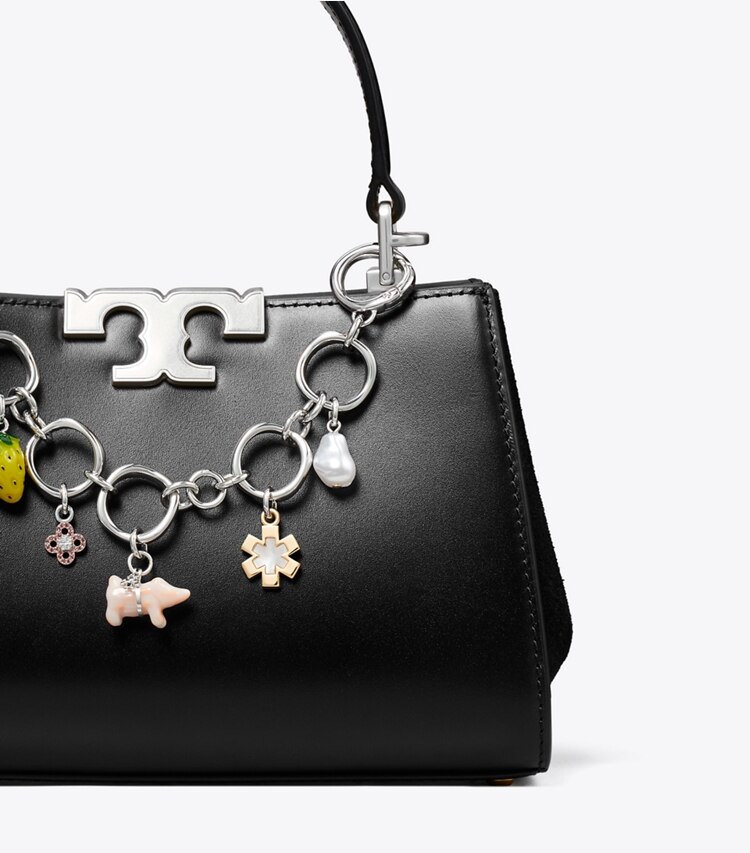 Tory Burch diseñador dijes para bolso y llaveros Cadena para bolso con varios dijes en Tory Silver detalle