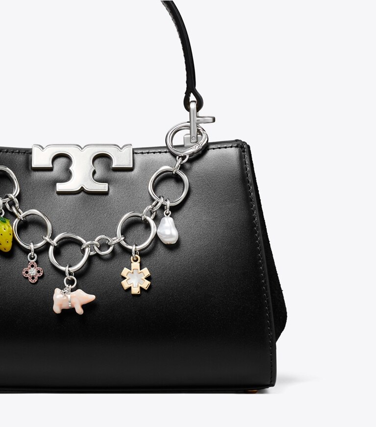 Tory Burch diseñador dijes para bolso y llaveros Cadena para bolso con varios dijes en Tory Silver detalle