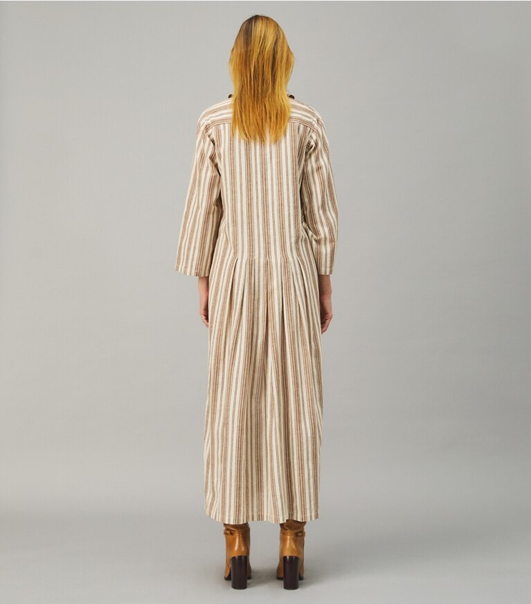 Tory Burch designer dresses Caftan with Sweater Tassels in NEW IVORY/FRENCH CREAM/CHOCOLATE COCOA front