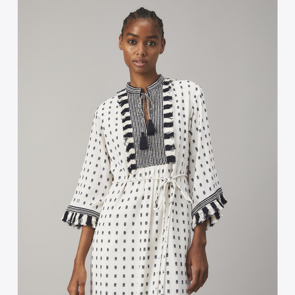 Caftan with Sweater Tassels: Women's Designer Dresses | Tory