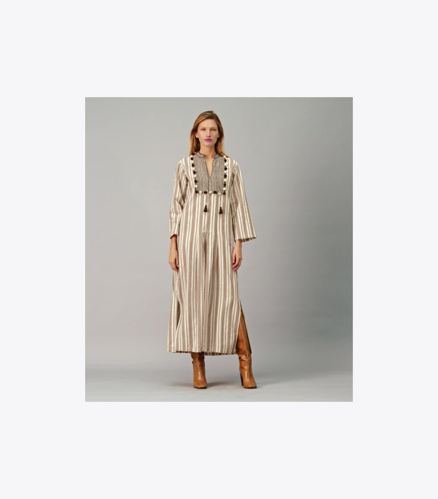 Caftan with Sweater Tassels