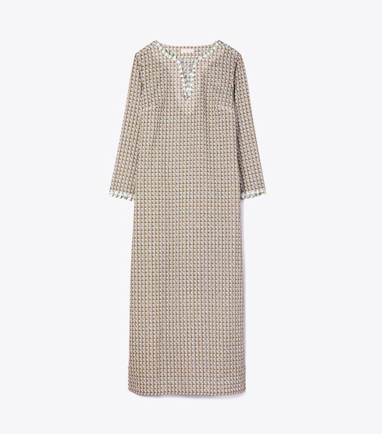 Tory Burch designer copricostume Caftano decorato per la spiaggia  in CRISP BLUE BASKETWEAVE front