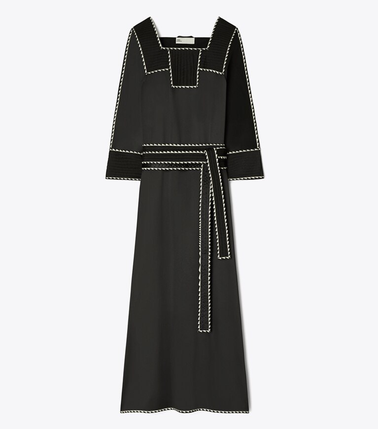 Tory Burch designer abiti Caftano in seta in Black front
