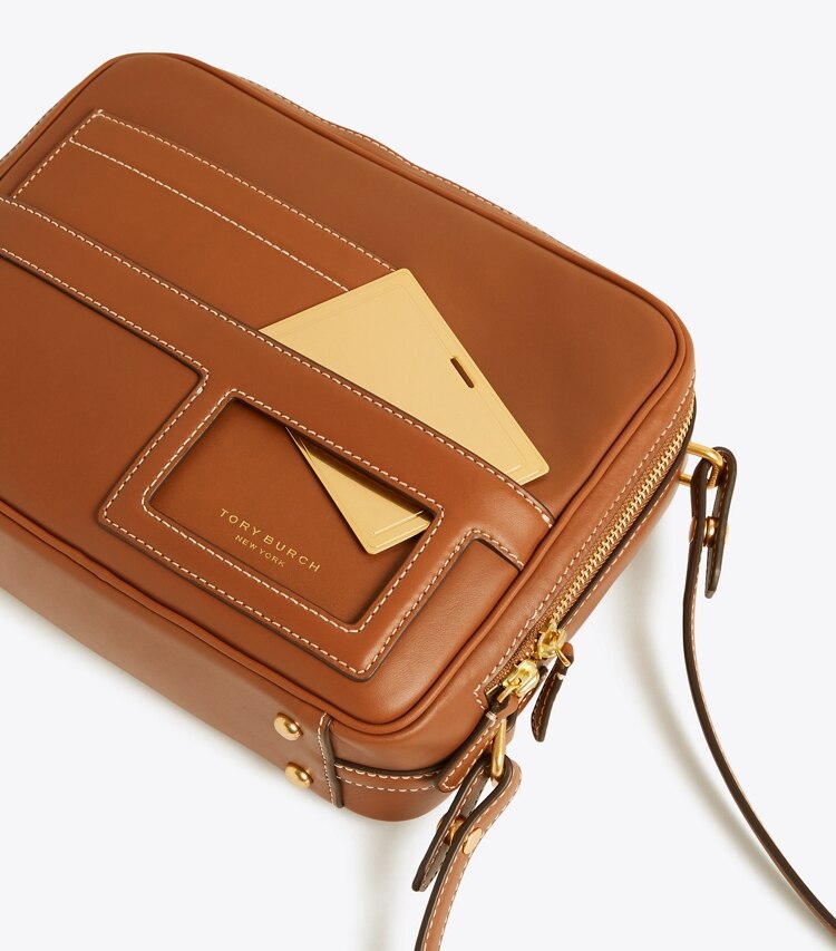 Tory Burch designer shoulder bags Camera Bag in Light Umber detail