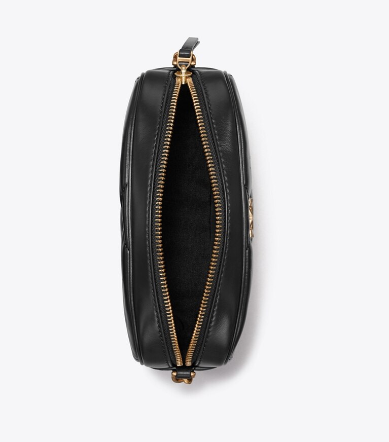 Tory Burch designer borse a spalla Camera bag Kira con trapuntatura a diamante in Black angle