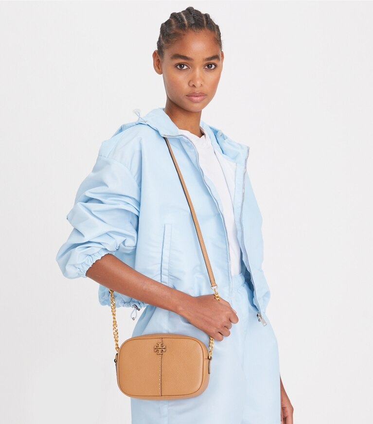 Tory Burch designer borse a spalla Camera bag McGraw in Tiramisu angle