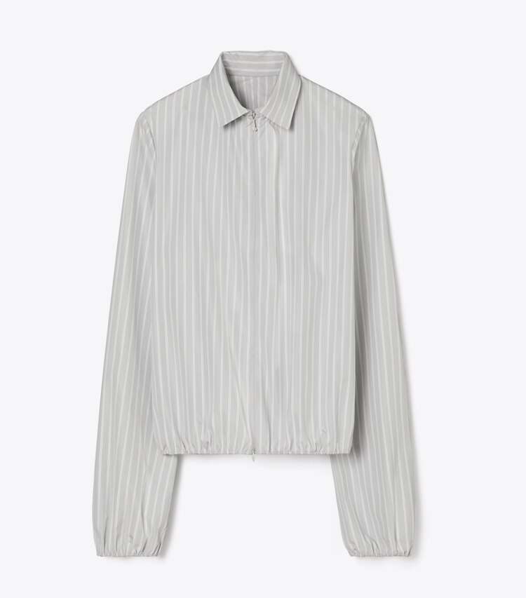 Tory Burch designer tops Camicia in cotone a righe in Medium Grey/White front