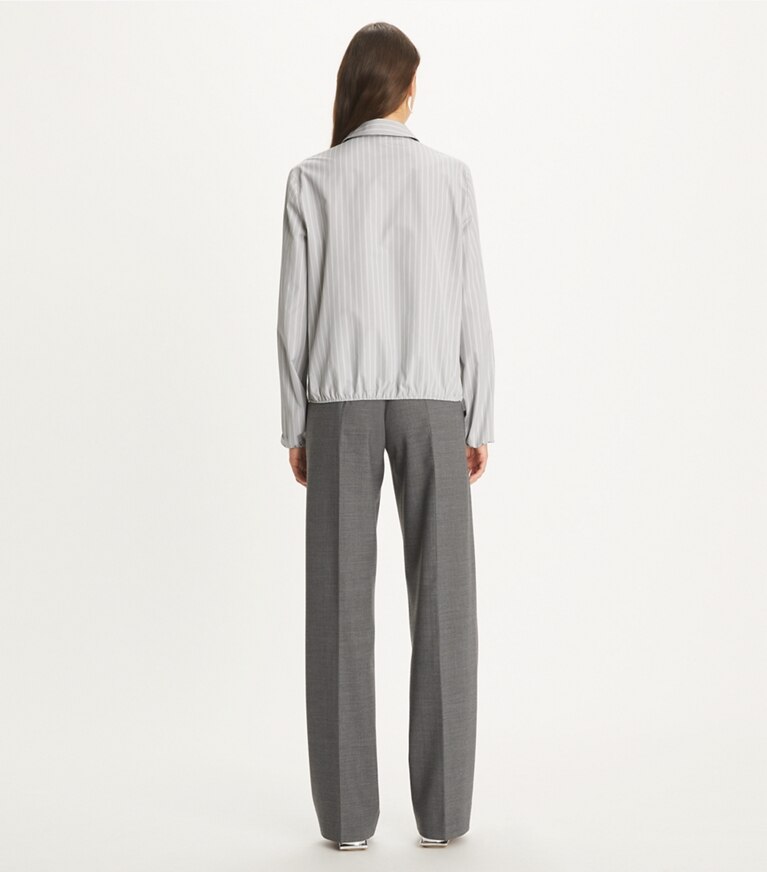 Tory Burch designer tops Camicia in cotone a righe in Medium Grey/White front