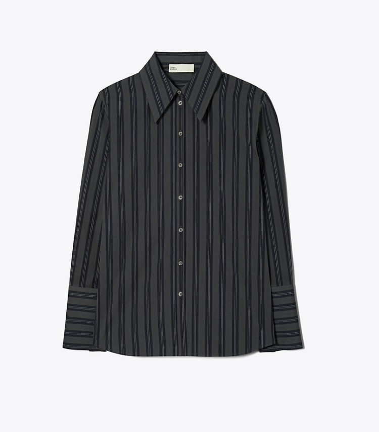 Tory Burch designer tops Camicia in cotone con risvolto in Navy Blue front