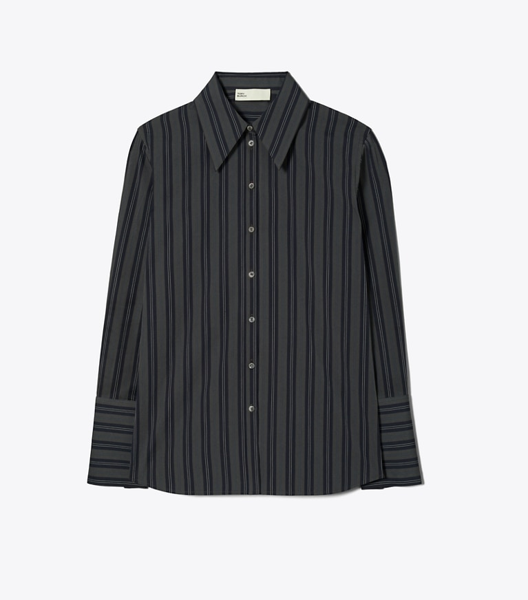 Tory Burch designer tops Camicia in cotone con risvolto in Navy Blue front
