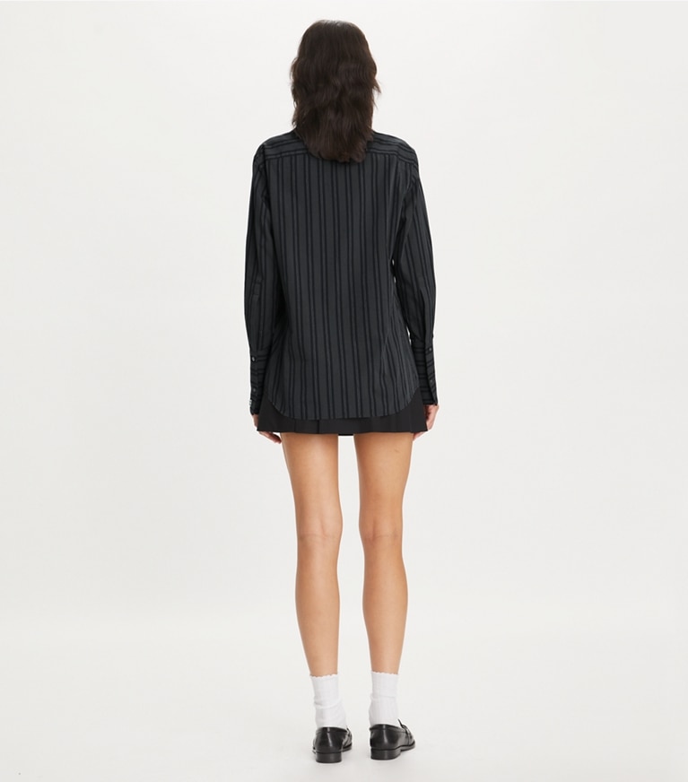 Tory Burch designer tops Camicia in cotone con risvolto in Navy Blue front