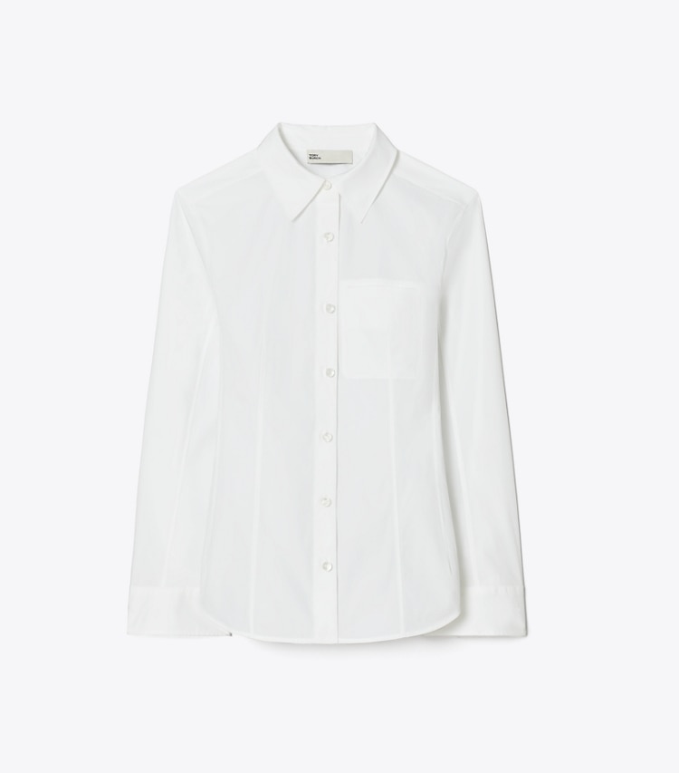 Tory Burch designer tops Camicia in popeline di cotone in White front