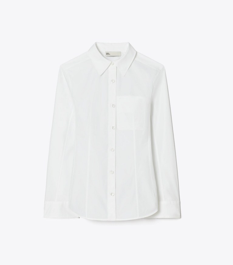 Tory Burch designer tops Camicia in popeline di cotone in White front