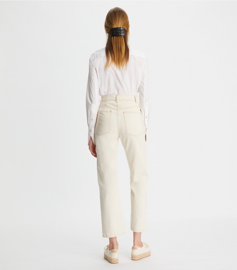 Tory Burch designer tops Camicia in popeline di cotone in White front