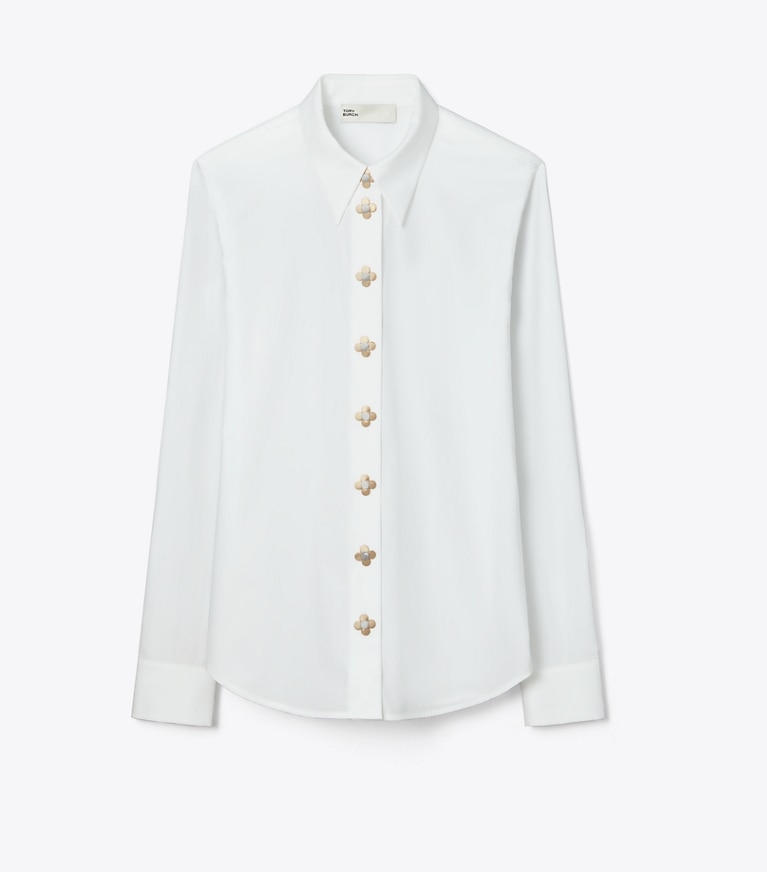 Tory Burch designer tops Camicia in popeline in White front