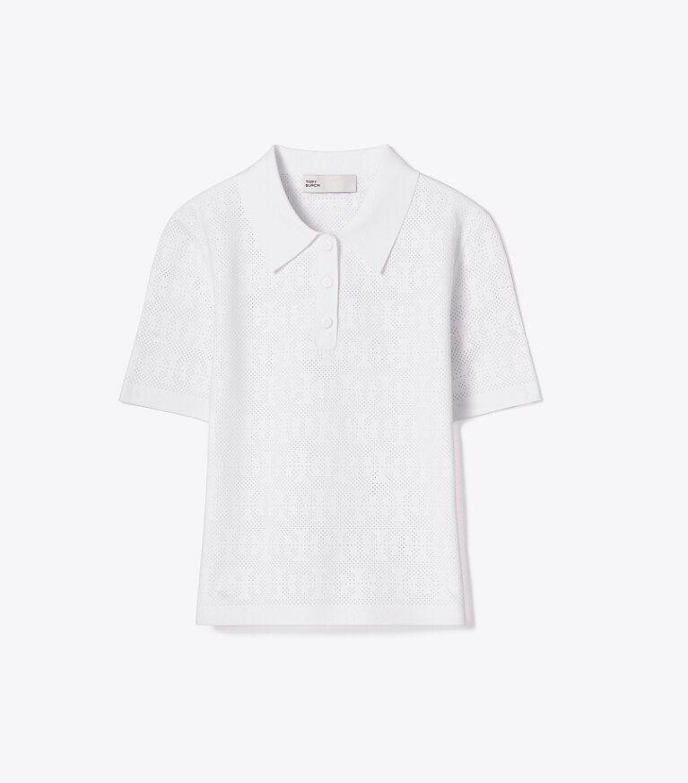 Tory Burch diseñador suéteres Camiseta de viscosa Pointelle en White frente