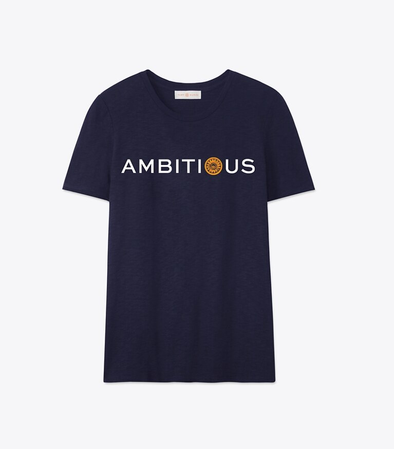 Tory Burch diseñador tops Camiseta Embrace Ambition en Ambitious frente