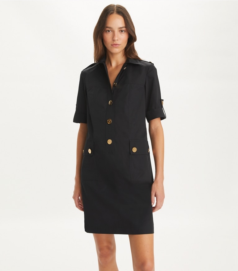 Tory Burch designer dresses Camp Dress in Black front