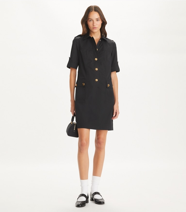Tory Burch designer dresses Camp Dress in Black front