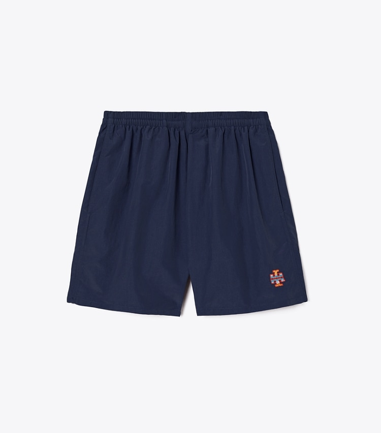 Tory Sport designer bottoms Camp Short in Tory Navy front