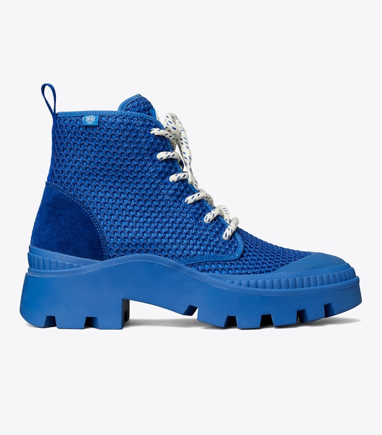 Tory Burch designer sneakers Camp Sneaker Boot in Royal Blue angle