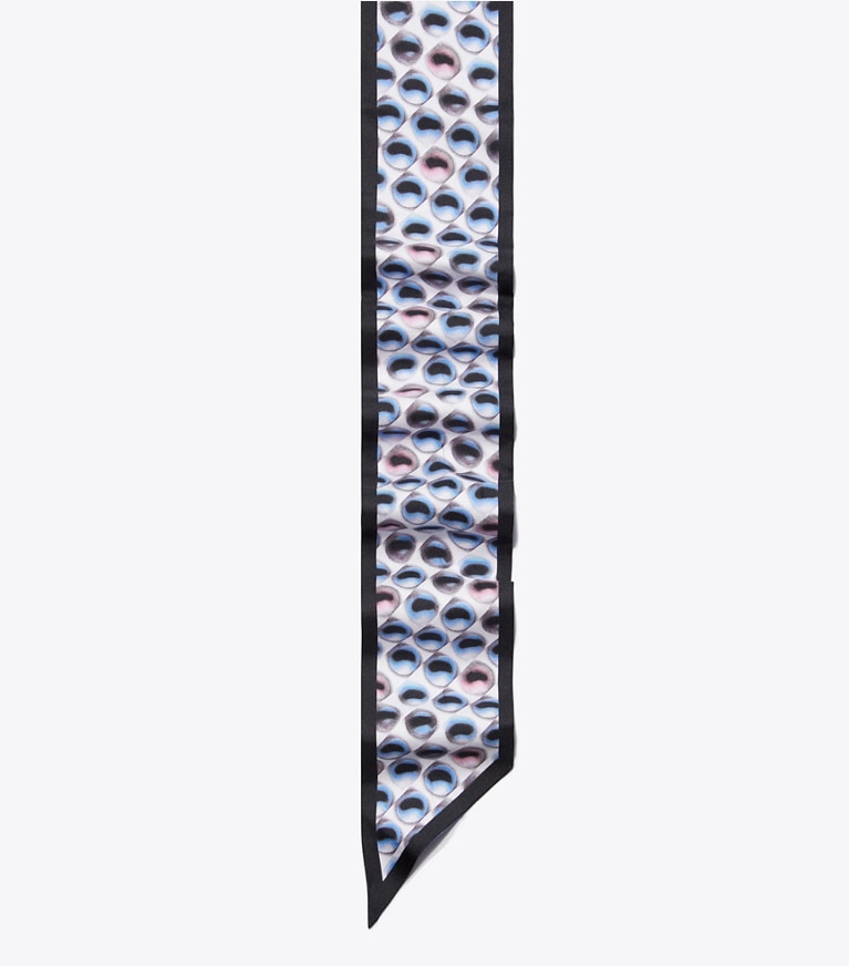 Tory Burch designer スカーフ キャンディドット リボンタイ in Blue オーバーヘッド