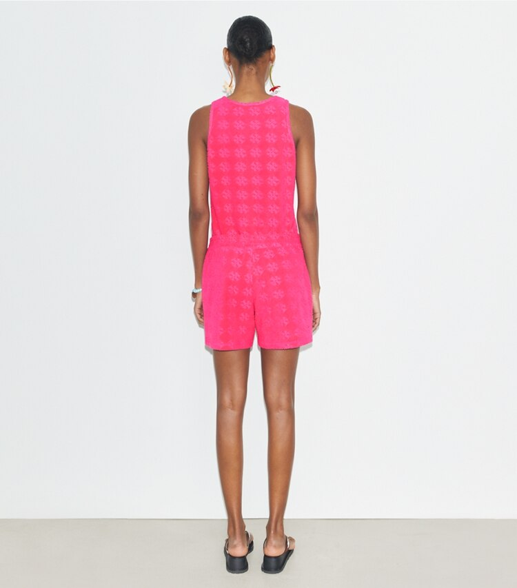 Tory Burch designer copricostume Canotta in spugna in Bold Pink on model back