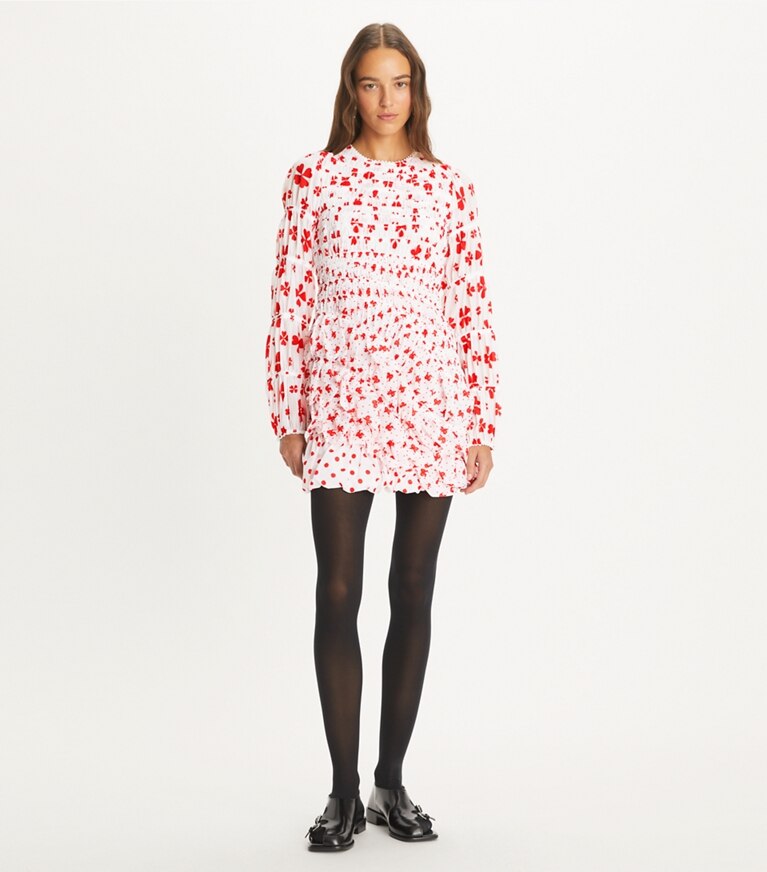 Tory Burch designer kleider Cap Taftkleid in Red Tossed Bow front