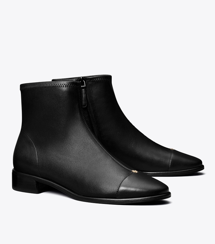 Tory Burch designer ankle boots Cap-Toe Ankle Boot in PERFECT BLACK angle