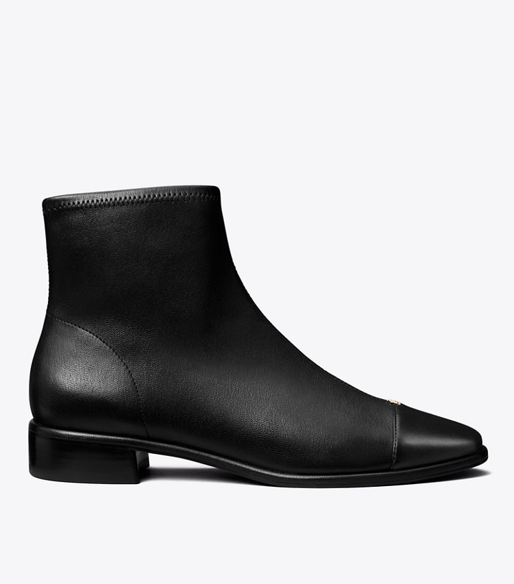 Tory Burch designer ankle boots Cap-Toe Ankle Boot in PERFECT BLACK side