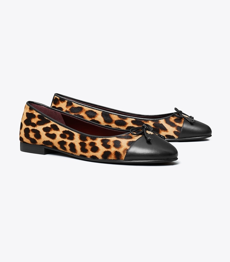Tory Burch designer flats Cap-Toe Ballet in CLASSIC LEOPARD angle