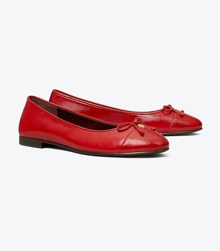 Tory Burch designer flats Cap-Toe Ballet in BRICK LANE / BRICK LANE angle