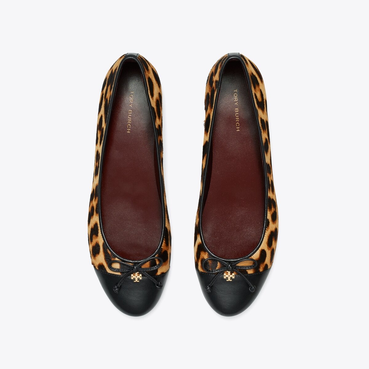 Tory shops Burch Reva Leopard Print Fur Logo Flat 7.5