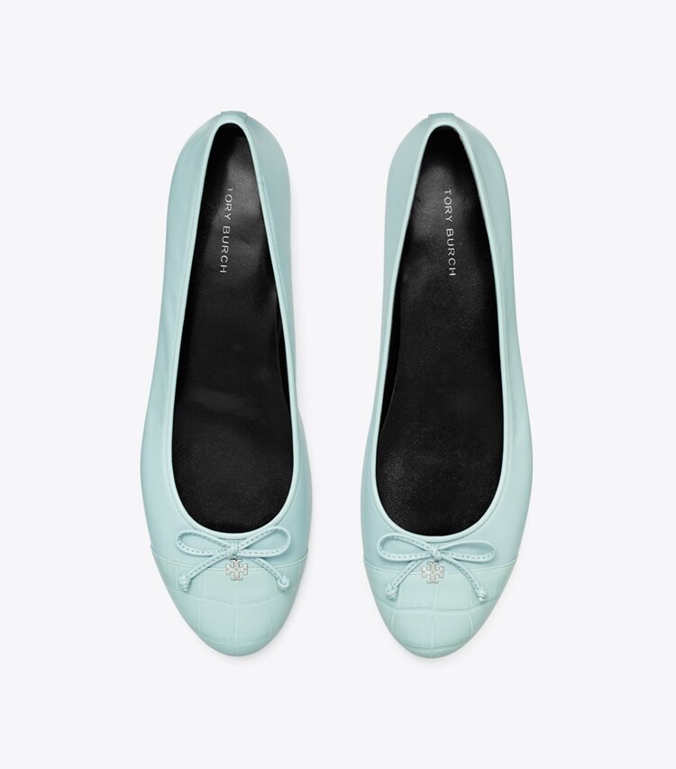 Tory Burch designer flats Cap-Toe Ballet in SKY overhead